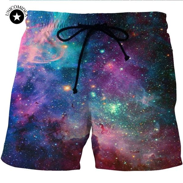 

men 3d space galaxy printed beach shorts quick dry swimwear swim trunks beachwear running plus size s-5xl men's, White;black