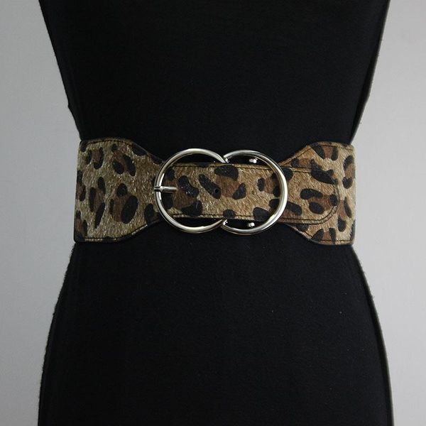 

belts wide waist belt zebra print women's summer dress closing decoration fashion simple and versatile elastic leopard, Black;brown