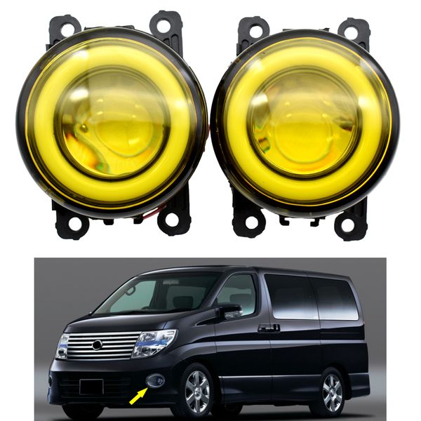 

2x led angel eye drl for nissan elgrand highway star e51 2004 2005 '06 '07 '08 '09 2010 fog light assembly daytime runni