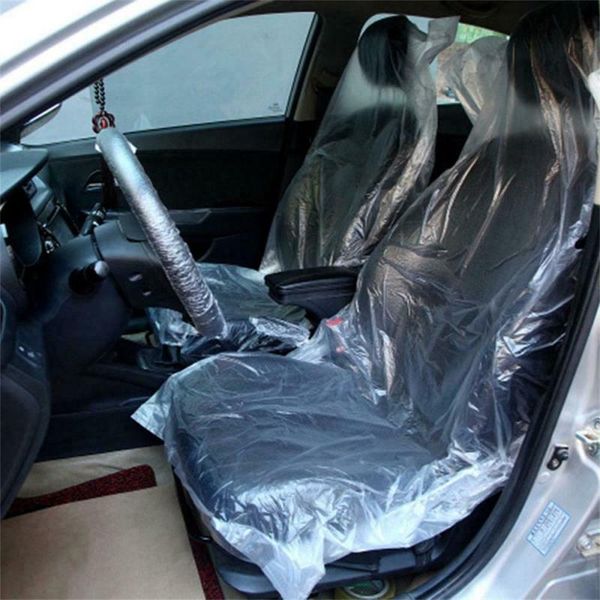 

car seat covers 100pcs disposable plastic protectors mechanic valet roll clear
