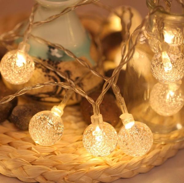 

mini crack crystal globle fantastic string lights for bedroom fairy battery lamp indoor christmas wedding party decors led strings