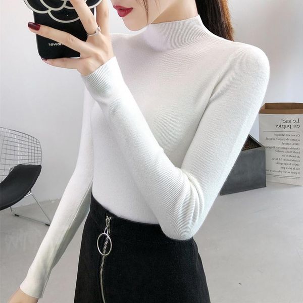 

women's sweaters kawaii sweater women fashion 2021 winter solid color knitted turtleneck casual truien dames womens clothes xx60sw, White;black