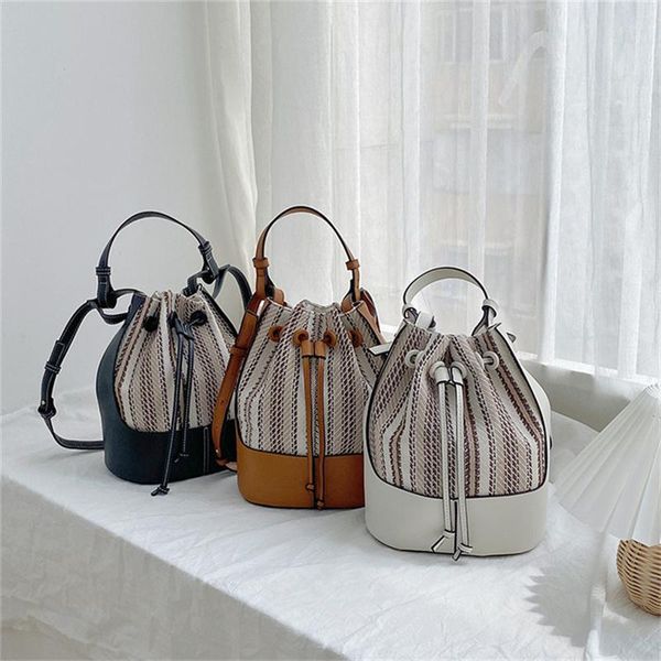 

evening bags fashion spliced shoulder bag tidal bucket minority design cross-body