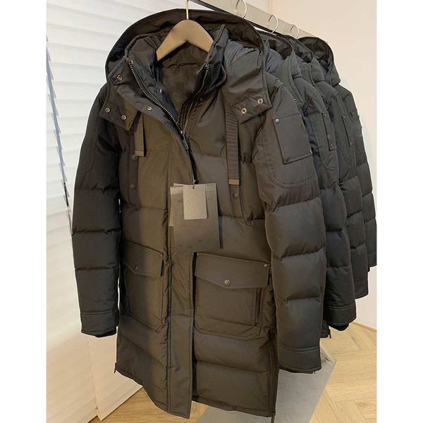

mens winter down jacket puffer jackets big fur hooded thick warm parka doudoune homme outdoor moose coats coat upscale fashion casual, Black