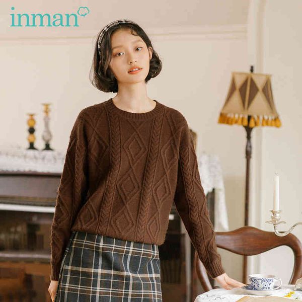 

sweater winter retro art pullover twist long sleeve knit women's sweater ndjk, White;black