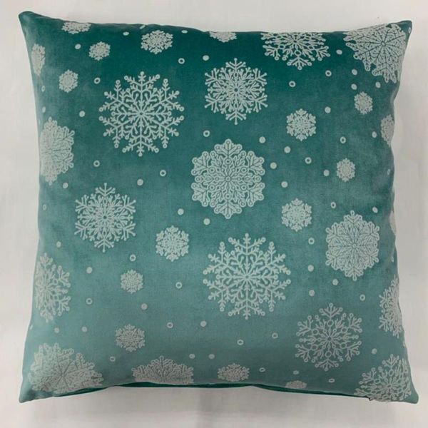 

cushion/decorative pillow selling flocking square velvet snow cushion cover christmas snowflake throw pillowcase