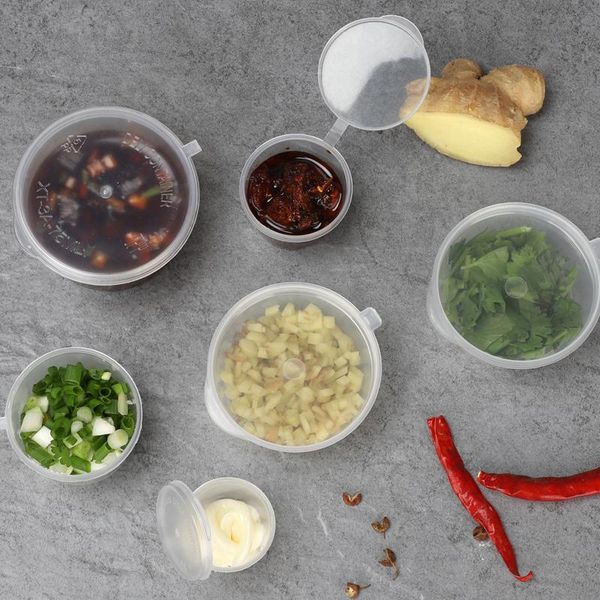 

storage bottles & jars 50pcs 27ml disposable cups with lid plastic takeaway sauce salad seasoning cup containers cover leak-proof box