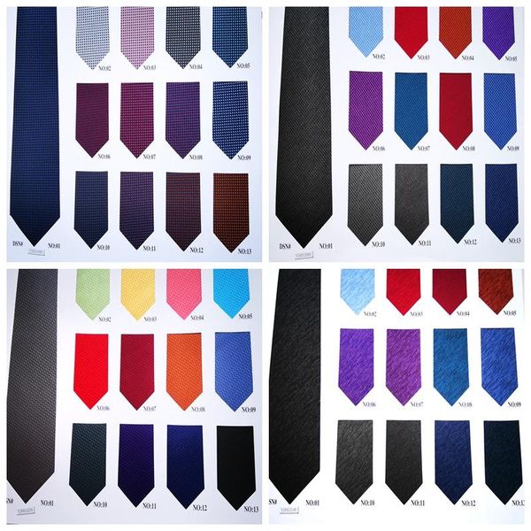 

bow ties 100pcs woven polyester mens classic solid necktie - black yellow pink blue green wine orange aqua red grey navy purple golden, Black;gray