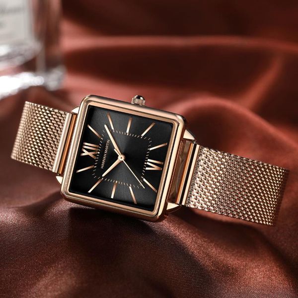 

wristwatches black fashion gift wrist watch bracelet watches women with wristband romantic ladies stain-steel, Slivery;brown