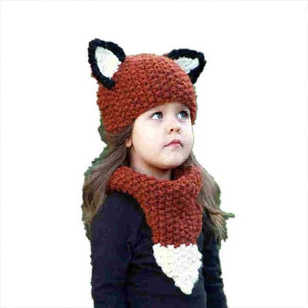 Hight Quanlity Hot Sell Can Personalizado Children's Christmas Santa Chapéu Elk Chapéu Scarf Moldura Modelos Peruca Children Knit Bra