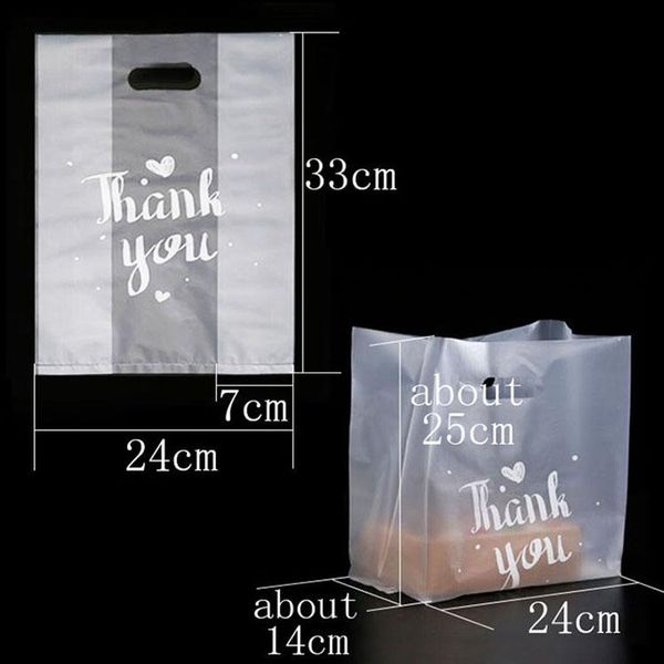 Nuovo sacchetto regalo in plastica di ringraziamento Borsa per la spesa per riporre il pane con manico Sacchetti per avvolgere torta di caramelle in plastica per matrimoni