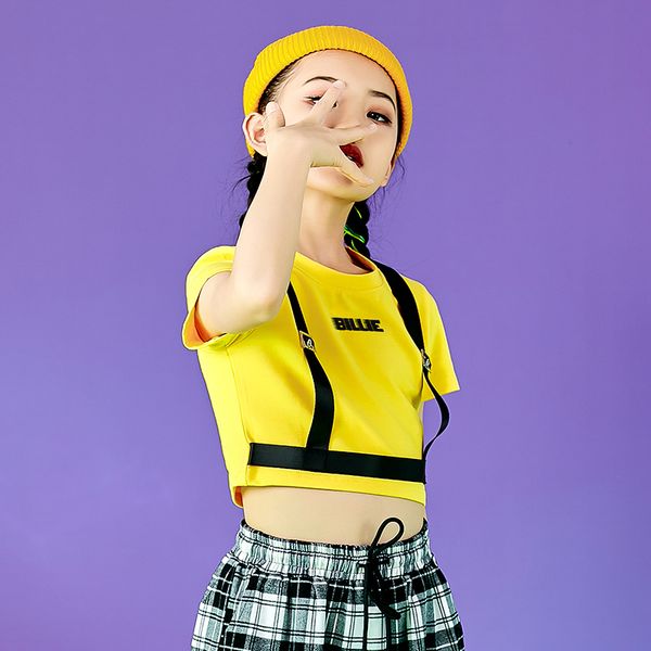 

childrens jazz dance costumes childrens day girls loose hip hop hip-hop suits models catwalk shows outfits and practice, White