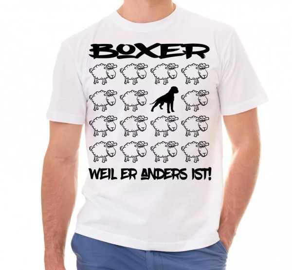 

boxer t-shirt black sheep by siviwonder men dog dog motif, White;black