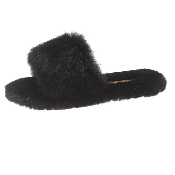 

women warm solid soft comfort plush slippers indoors floor bed room shoes fashion casual ladies zapatos de mujer #zer, Black