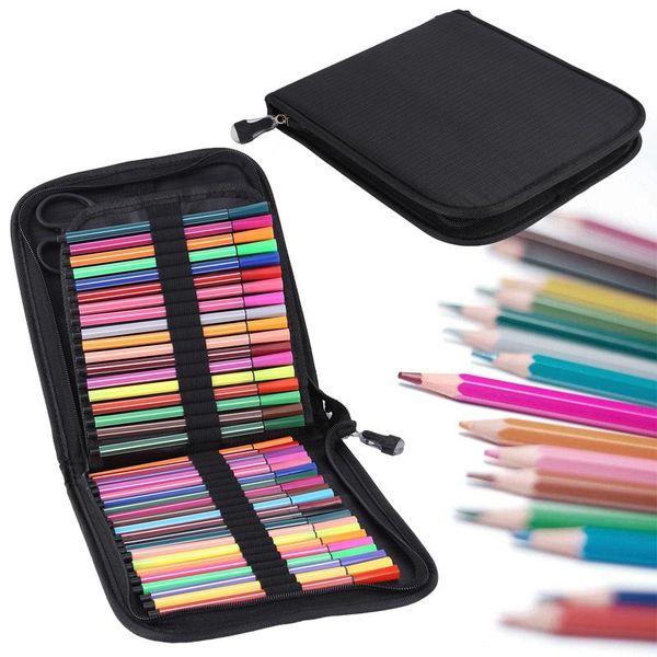 

large capacity water color pen case pencil pouch storage bag 72/120 slots optional bags