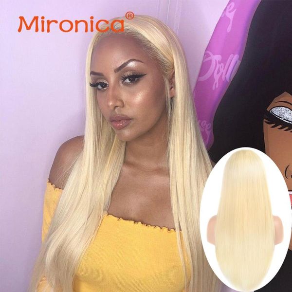 

mironica human hair 613 straight lace frontal wigs t-part 13x4x1 13x6x1, Black;brown