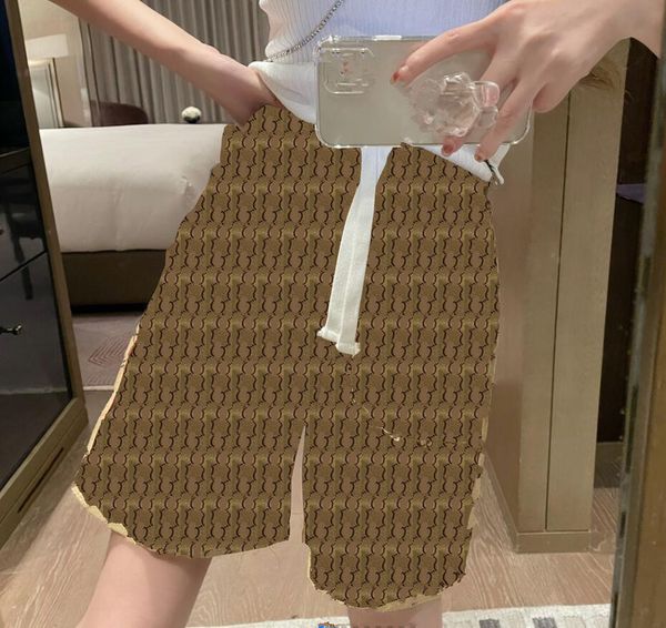 

22 women's embroidered pocket shorts new printed letter pants 214, White;black