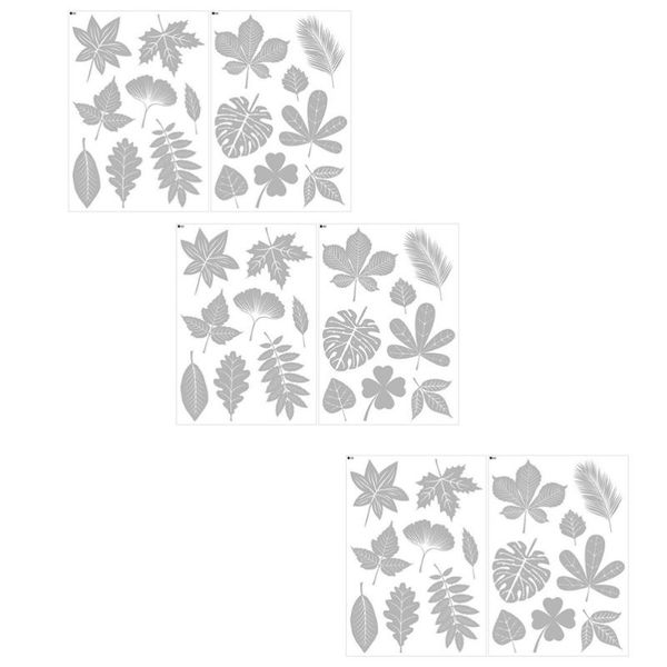 

window stickers 3 sets/48pcs transparent leaf decal decor anti-bird hitting