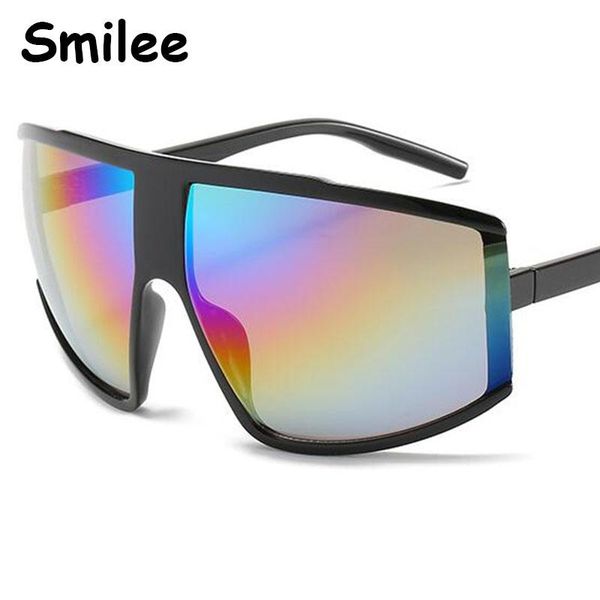 

colorful black square sunglasses men design big frame goggles female shade fashion mirror plastic uv400, White;black