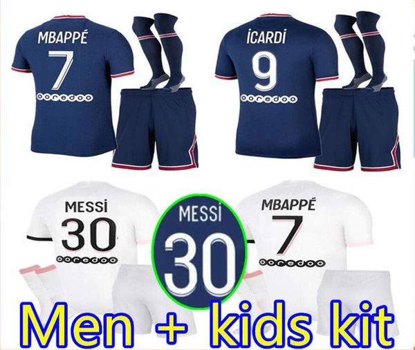

2021 2022 cavani di maria football soccer shirt silva icardi 21/22 man kit+socks sports jersey, Black
