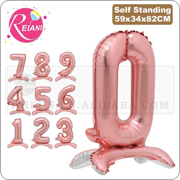 

party decoration 40 inch standing rose gold number wedding balloons birthday decorations baby shower girl ballons supplies