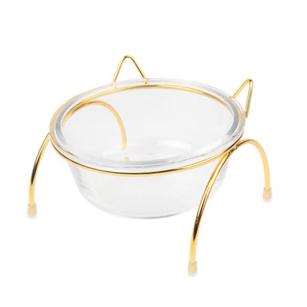 

cat bowls & feeders 1pc feeding bowl rack pet food storage glass (single)