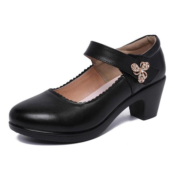 

dress shoes fashion with thick catwalk model cheongsam single wild large size women's, Black