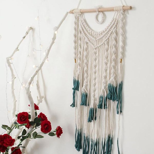 

macrame woven wall hanging boho chic tapestry handmade cotton tels ornament for home party nursery decor tapestries