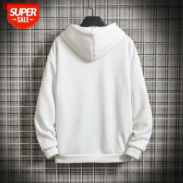 

autumn and winter men's hooded sweater zipper cardigan large size loose trend hoodie all-match casual jacket tide #fe6d, Black