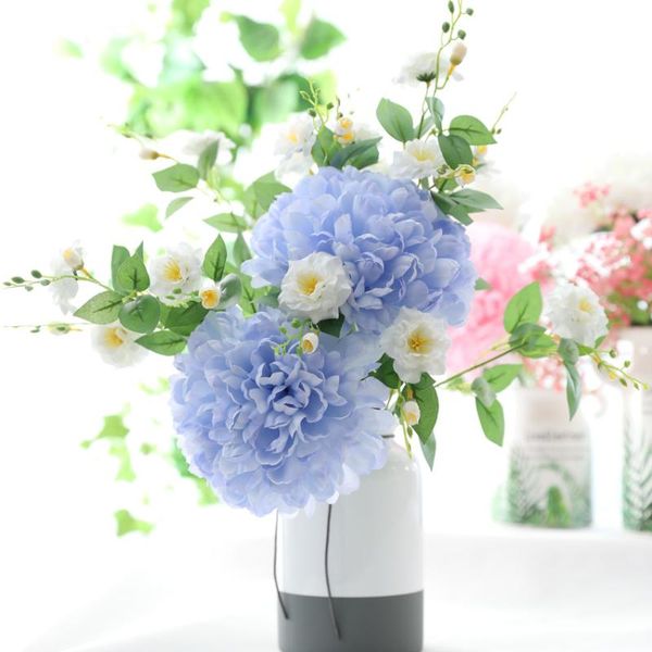 

flone artificial chrysanthemum flowers branch simulation silk flower bouquet home wedding living room party decoration floral decorative & w