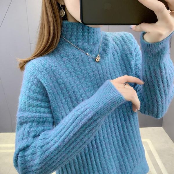 

women's sweaters 5967 l area 51] - make sheep camel hair half pineapple grain turtleneck knitted 34, White;black