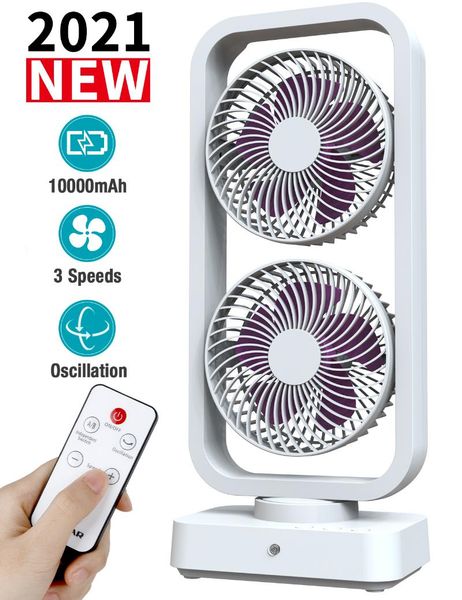

electric fans battery operated fan, large rechargeable dual head tower fans, 6-24h working hours, 110Â° horizontal rotation,stand tablefan