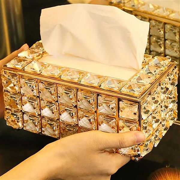 

tissue boxes & napkins luxury rhinestone box paper rack office table accessories facial case holder napkin tray for home el car decoration