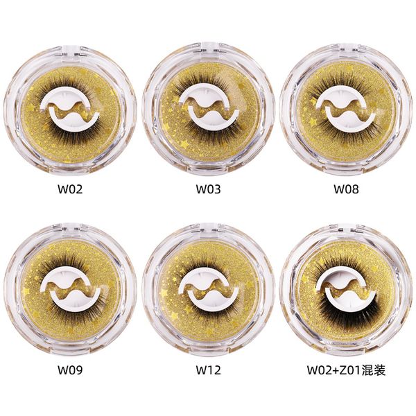 Estensione ciglia finte autoadesive Effetto 3D Senza colla Bonded Set di ciglia a fascia Ciglia autoadesive Girasole Ciglia finte 2 paia