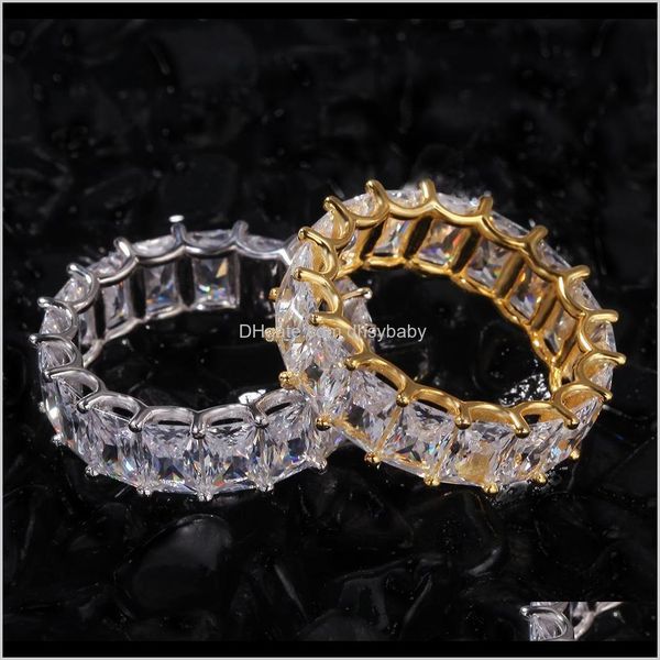 

with side stones drop delivery 2021 iced out diamond ring s925 designer jewelry mens rings hip hop bling gold wedding engagement love 925 lu, Silver
