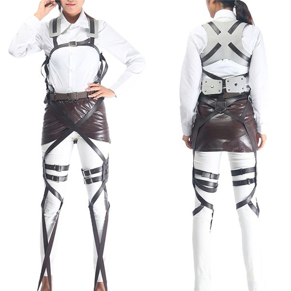 

attack on titan cosplay harness belts set japanese anime shingeki no kyojin levi recon corps anime costume adjustable belts, Black