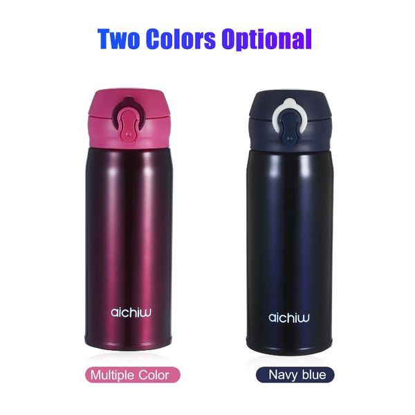 

water bottles stainless steel travel mug vacuum thermal insulted cup seal leak proof bottle double walled tumbler with flip-up lid