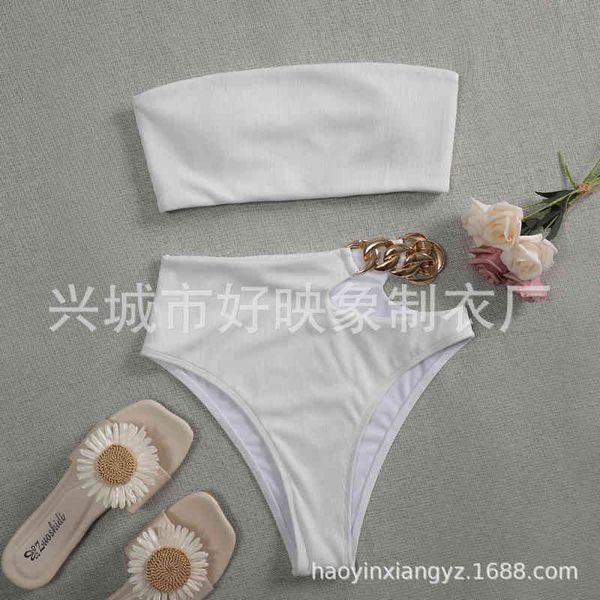 

mini color solid bikini split swimsuit, Black;white
