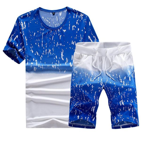 

men's tracksuit summer clothes sportswear two piece set t shirt shorts brand track clothing male sweatsuit sports suits husband t-shirt, White;black