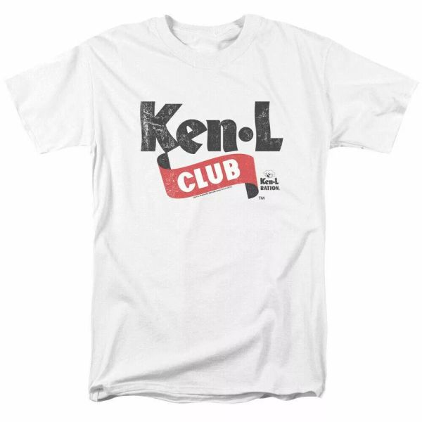 

ken- ration ken  club t shirt mens licensed dog food treats pet white, White;black