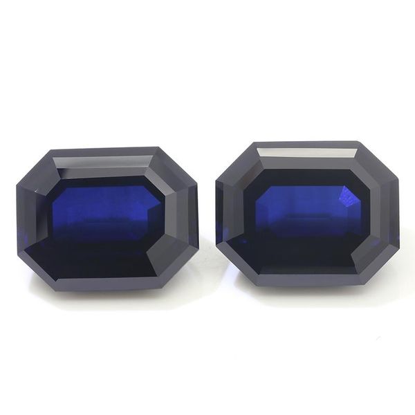 

other asscher cut 34# sythetic gemstone sapphire blue corundum