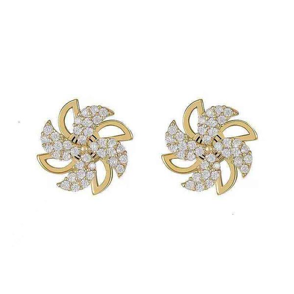 

rotatable windmill earrings 2021 niche design women's korean version ins net red, Golden