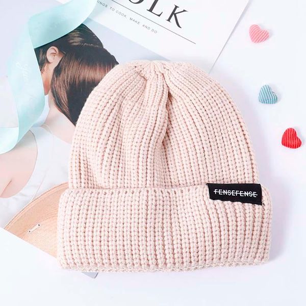 

beanies cap thermal elastic adjustable cuffed knitted hat autumn winter sports headwear outdoor hats, Black;white