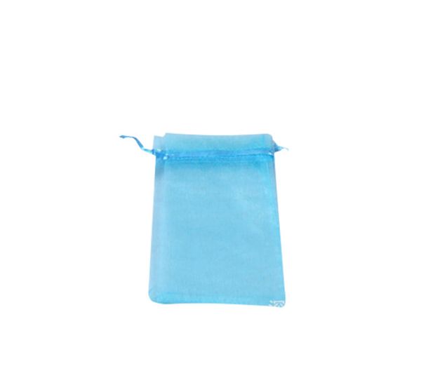 

2021 100pcs sky blue organza gift bags sold per pkg 7 x 8.5cm /9x12 cm /13x18cm 4 inches with drawstring wedding party christmas favor gift, Pink;blue