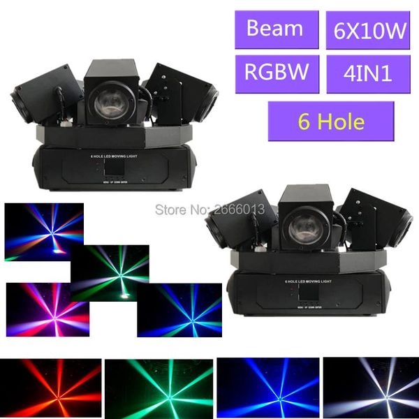 

effects 2pcs 6 hole led moving head light 6x10w beam wash lotus effect stage lighting dmx dj disco bar equipment strobe lights