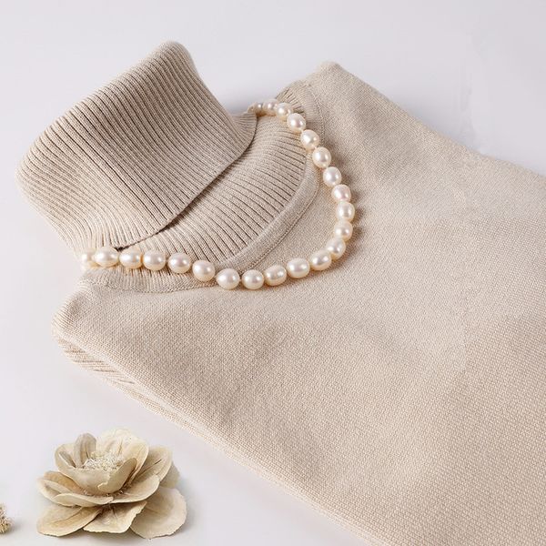 

2021 brand autumn winter new women's sweaters knitted bottom sweaters high-necked for female long sleeved sweaters kg-233, White;black