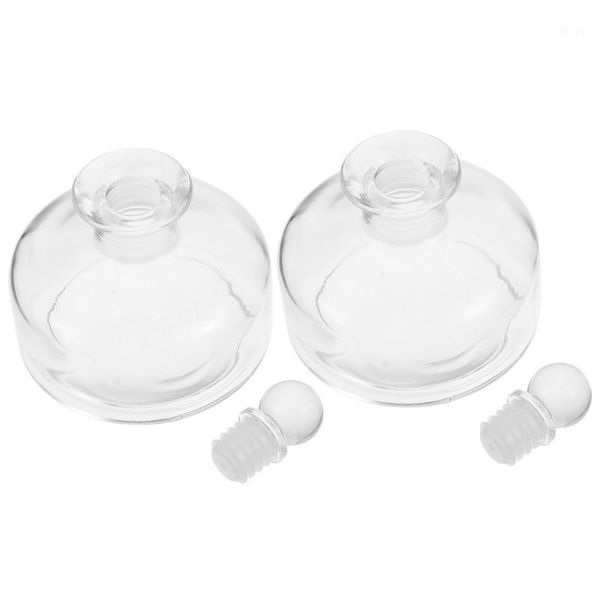 

storage bottles & jars 2pcs glass diffuser refillable opening fragrance containers