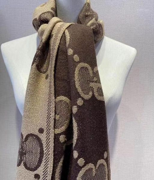 Chapéus, Lenços Luvas Conjuntos Marca Cashmere Scarf Soft Grosso Jacquard Moda Xaile Clássico 180 * 70cm