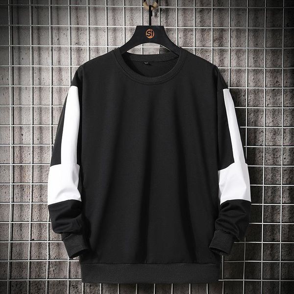 

men's hoodies & sweatshirts 2021 spring and autumn fashion casual sports sweatshirt street trend handsome all-match round neck, Black