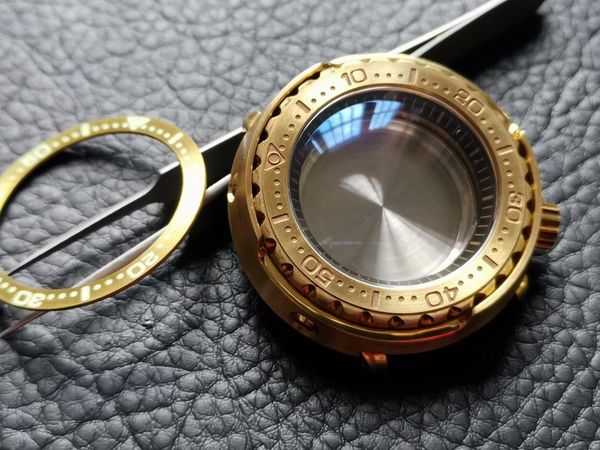 

watch bands heimdallr case aluminum bronze tuna can sbbn031 modified to fit nh35a /skx007 movement modification, Black;brown